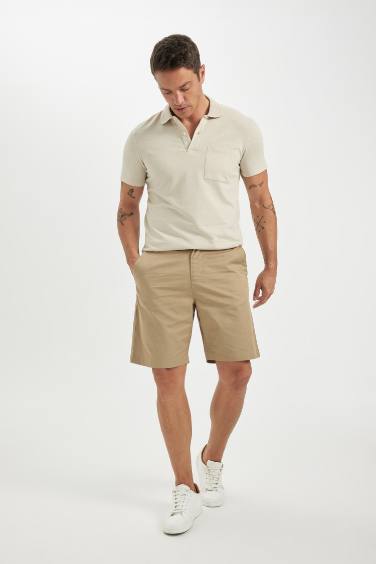 Regular Fit Gabardine Bermuda