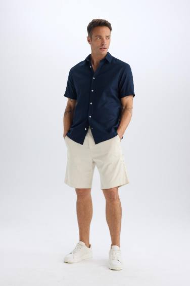 Regular Fit Gabardine Bermuda Shorts