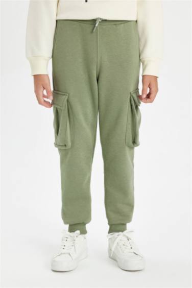 Boy Elastic Waist Jogger Cargo Sweatpants