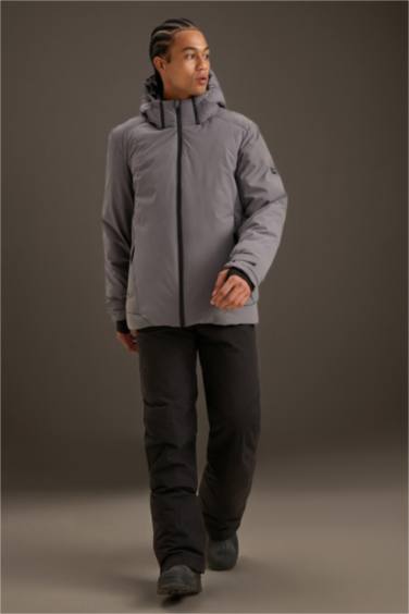 Defactofit USB Heated Waterproof Windproof Hooded Zippered Winter Ski Jacket