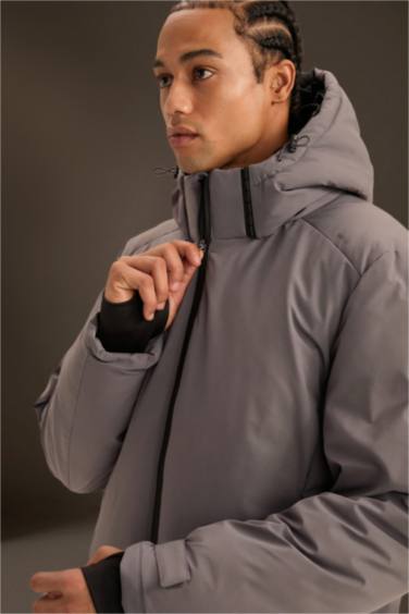Defactofit USB Heated Waterproof Windproof Hooded Zippered Winter Ski Jacket
