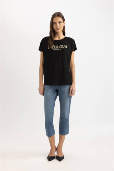 Crew Neck Animal Short Sleeve T-Shirt