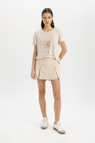 Relax Fit Crew Neck Printed Short Sleeve T-Shirt