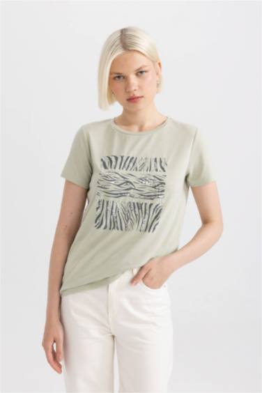 T-Shirt imprimé Coupe Régulière Col Ras Du Cou