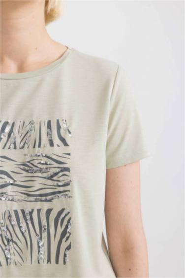 T-Shirt imprimé Coupe Régulière Col Ras Du Cou