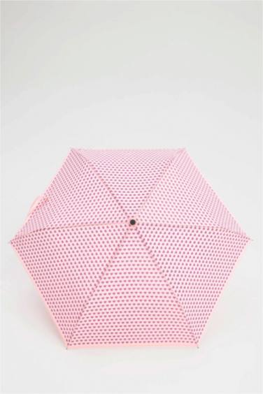 Kadın Kalp Desenli Katlanır Şemsiye - Görsel 4