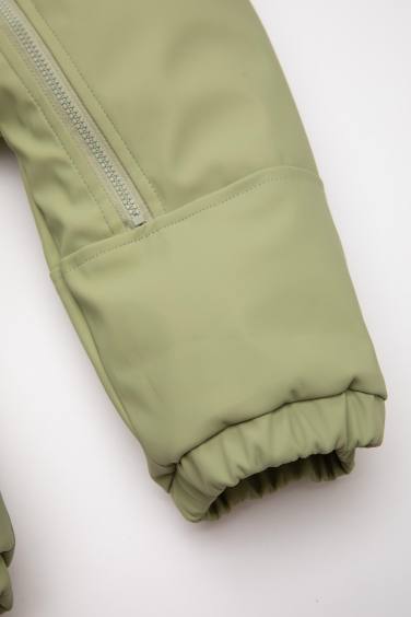 Erkek Bebek Su Geçirmez Kapüşonlu Fermuarlı Astronot Tulum