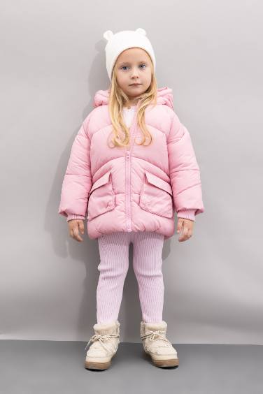 جاكيت بامب بيبي بناتي وتر بروف بكابيشون وبطانة فروية