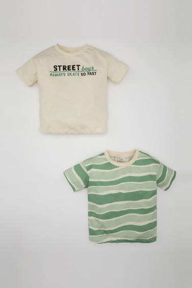 Baby Boy Striped 2 Piece Short Sleeve T-Shirt