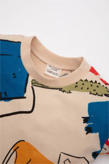 Baby Boy Crew Neck Animal Patterned T-Shirt