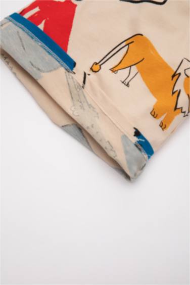 Baby Boy Crew Neck Animal Patterned T-Shirt