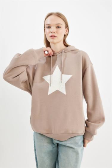 Coool үлкен пішім үлкен бас киімді Свитер