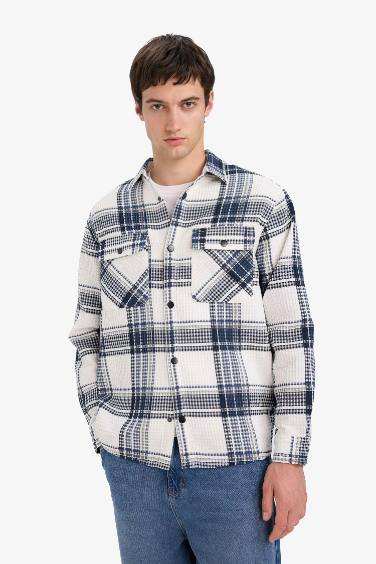Relax Fit Long Sleeve Waffle Shirt