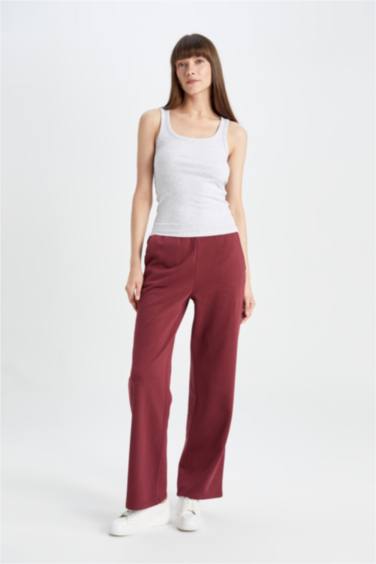 Штаны прямого кроя из плотной ткани