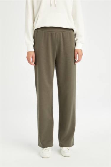 Штаны прямого кроя из плотной ткани