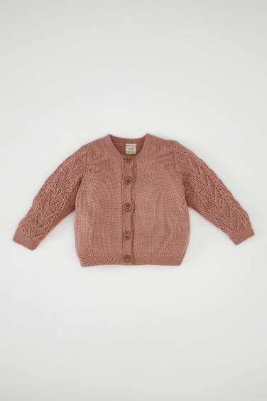 Baby Girl Crew Neck Cardigan