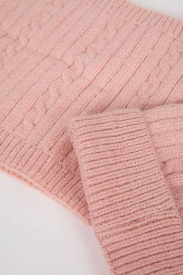 Ensemble de Bonnet à pompon et cache-col pour Fille