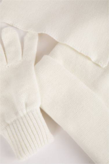 Ensemble écharpe, bonnet et gants en tricot pour Fille