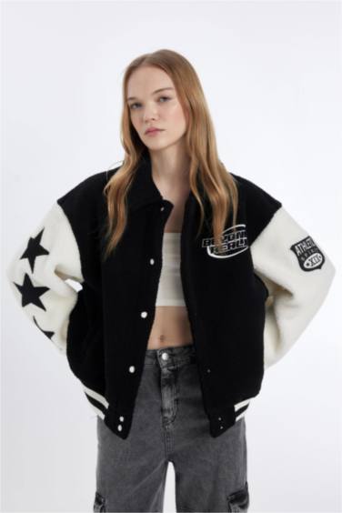 Бомбер оверсайз с воротником поло, Coool