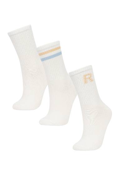 Lot de 3 paires de chaussettes longues en coton pour Fille