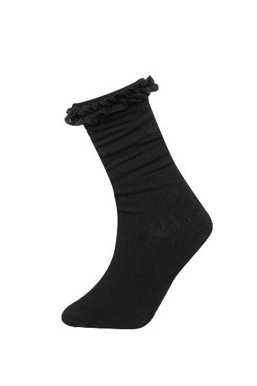 Kız Çocuk 2'li Pamuklu Diz Altı Okul Çorabı