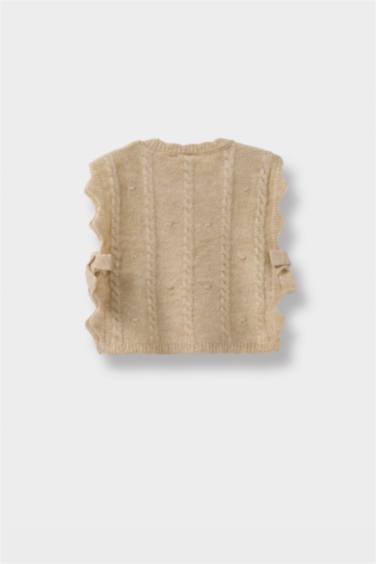 سترة قصة عادية بياقة مستديرة