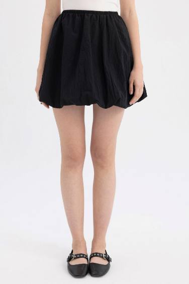 Balloon Fit Taffeta Mini Skirt