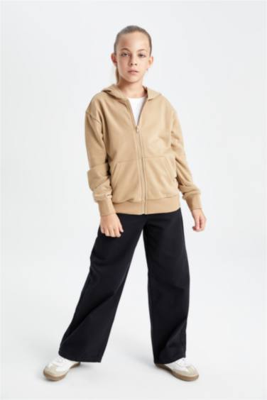 Кардиган с капюшоном на молнии для девочек, Школьная коллекция