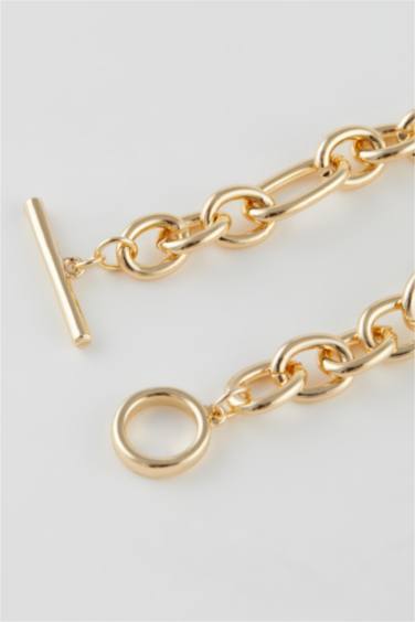 Bracelet doré avec détail chaîne pour femme