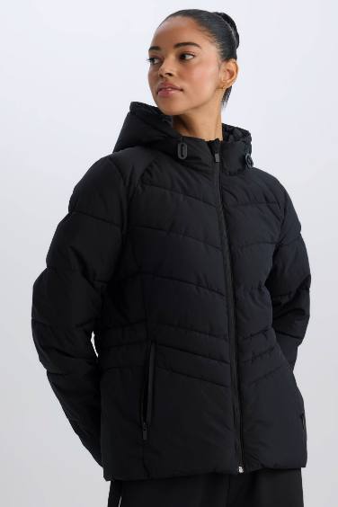 DeFactoFit Hooded Zippered Waterproof Puffer Jacket