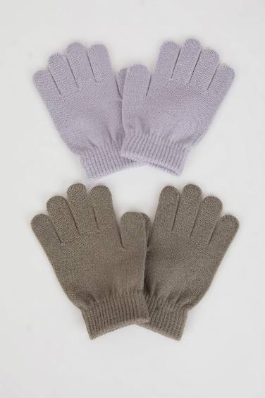 Girl 2 Piece Knitted Gloves