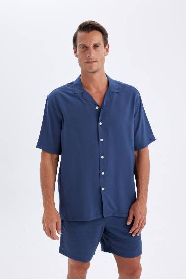 Relax Fit Polo Neck Short Sleeve Shirt