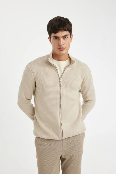 Standard Fit Turtleneck Knitwear Cardigan