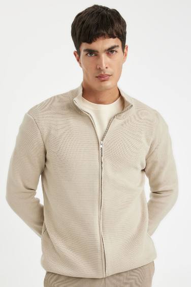 Standard Fit Turtleneck Knitwear Cardigan