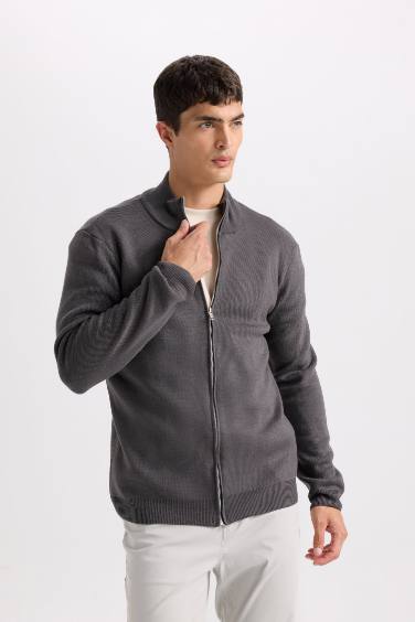 Standard Fit Turtleneck Knitwear Cardigan