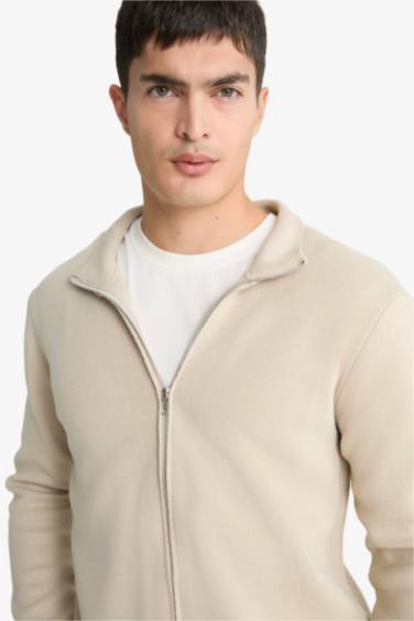 Standard Fit Turtleneck Knitwear Cardigan