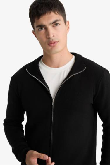 Cardigan tricot à Coupe standard et col roulé