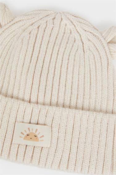 Baby Girl Woven Label Knitted Beanie