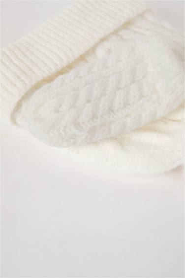 Baby Girl Knitted Beanie Gloves 2 Piece Set