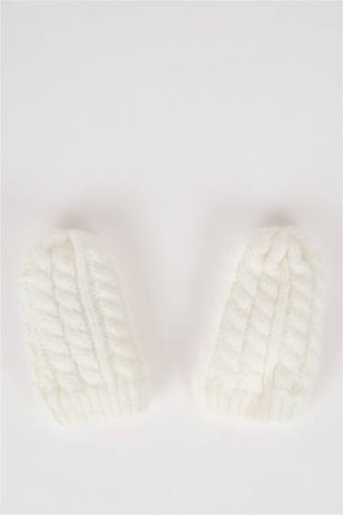 Baby Girl Knitted Beanie Gloves 2 Piece Set