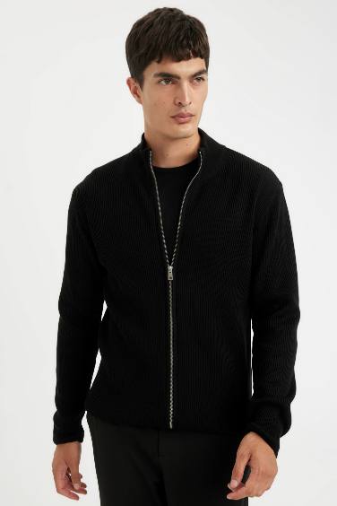 Standard Fit Turtleneck Knitwear Cardigan