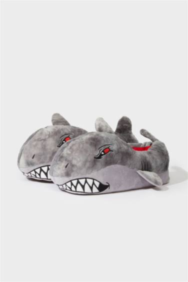 Man Shark Flat Sole Plush Home Boots