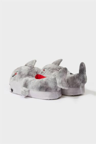 Man Shark Flat Sole Plush Home Boots