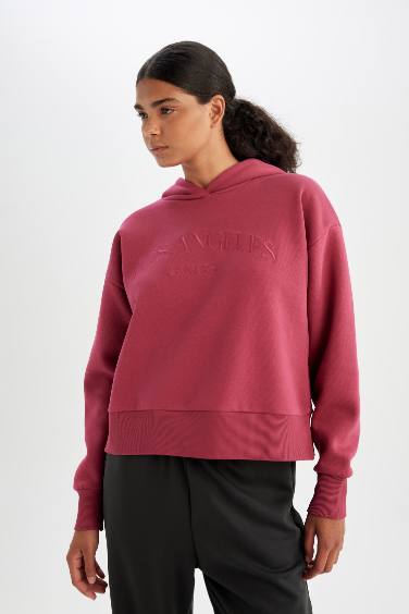 DeFactoFit NBA Los Angeles Lakers Kapüşonlu Kalın Sweatshirt