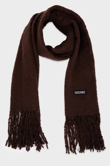 Boy Label Detailed Woven Scarf