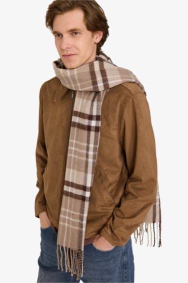 Man Plaid Neck Scarf