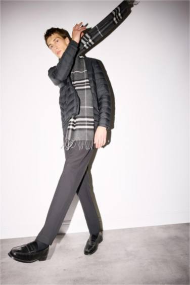 Man Plaid Neck Scarf