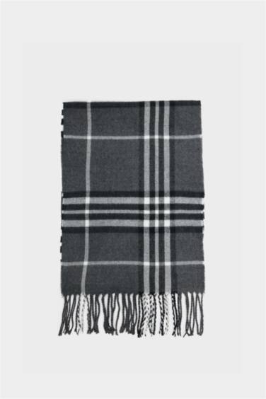 Man Plaid Neck Scarf