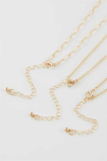 سلسله حريمي على شكل قلب ولؤلؤ - 3 قطع