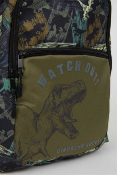 Erkek Çocuk Dinozor Desenli Kanvas Okul Çantası